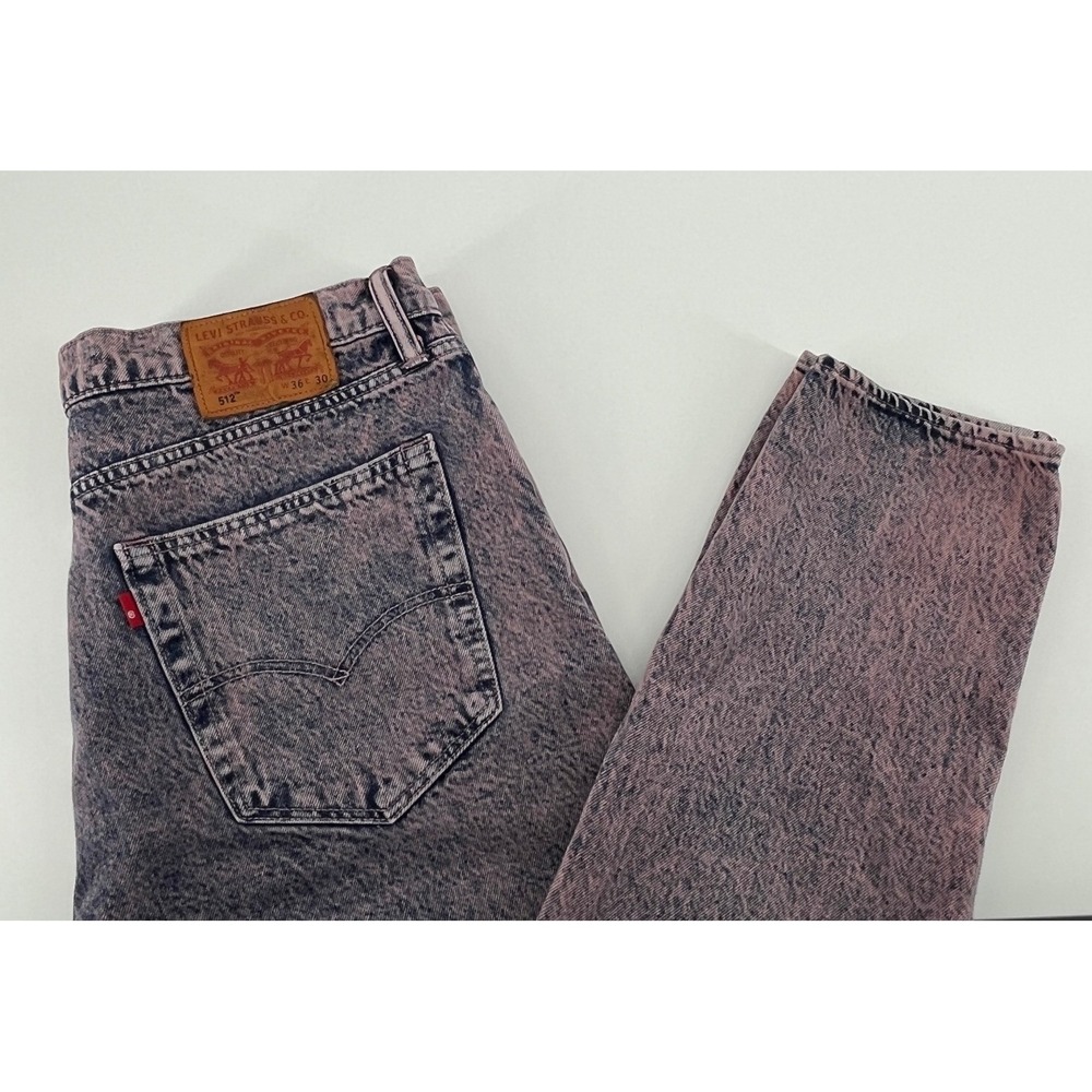 Levis 512 Slim Taper Mens Purple Acid Wash Denim Jeans 36x30 512-0000